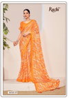 Vanilla 12 By Ruchi Chiffon Saree With Swarovski On Border Wholesale Price In Surat